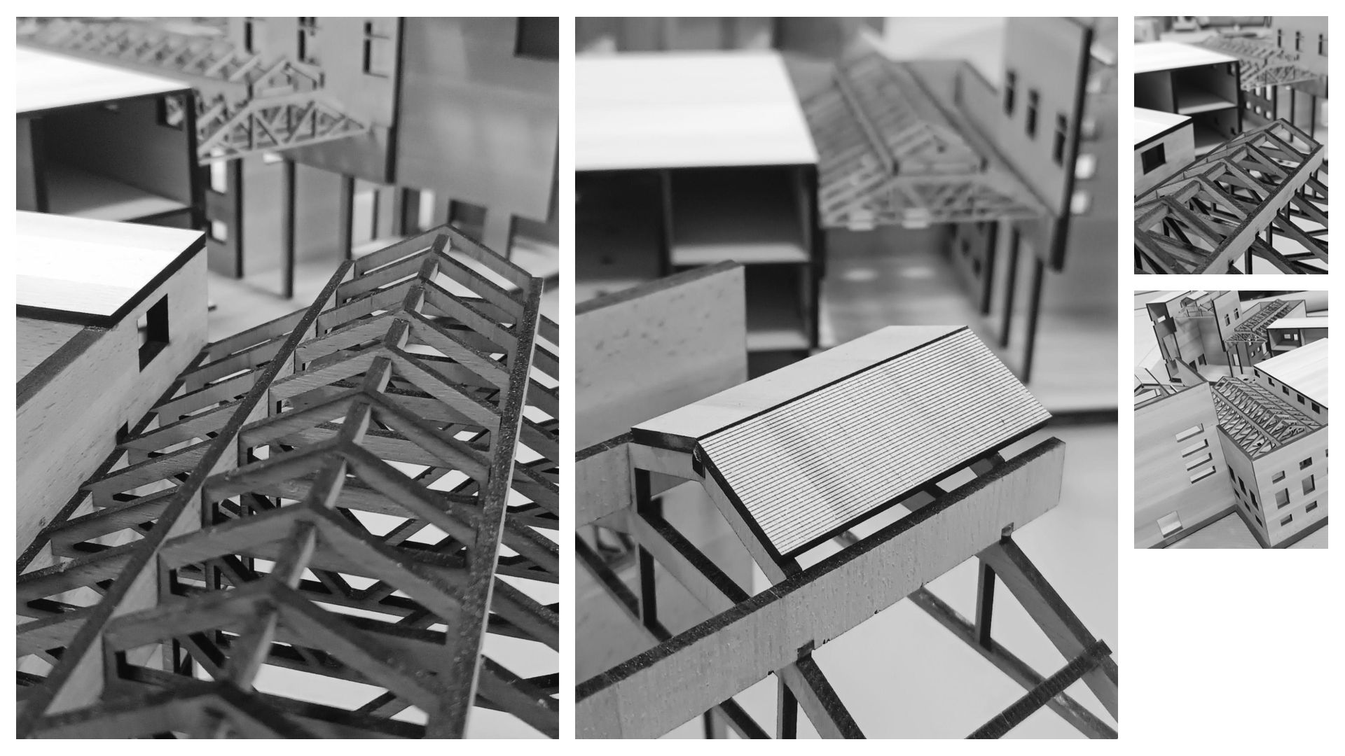Modello architettonico: dettaglio di volumi e strutture